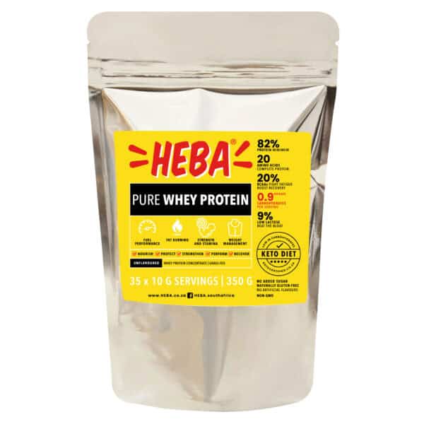 Whey Protein Powder, HEBA Pure Whey Concentrate Protein Powder 350g Resealable Pouch