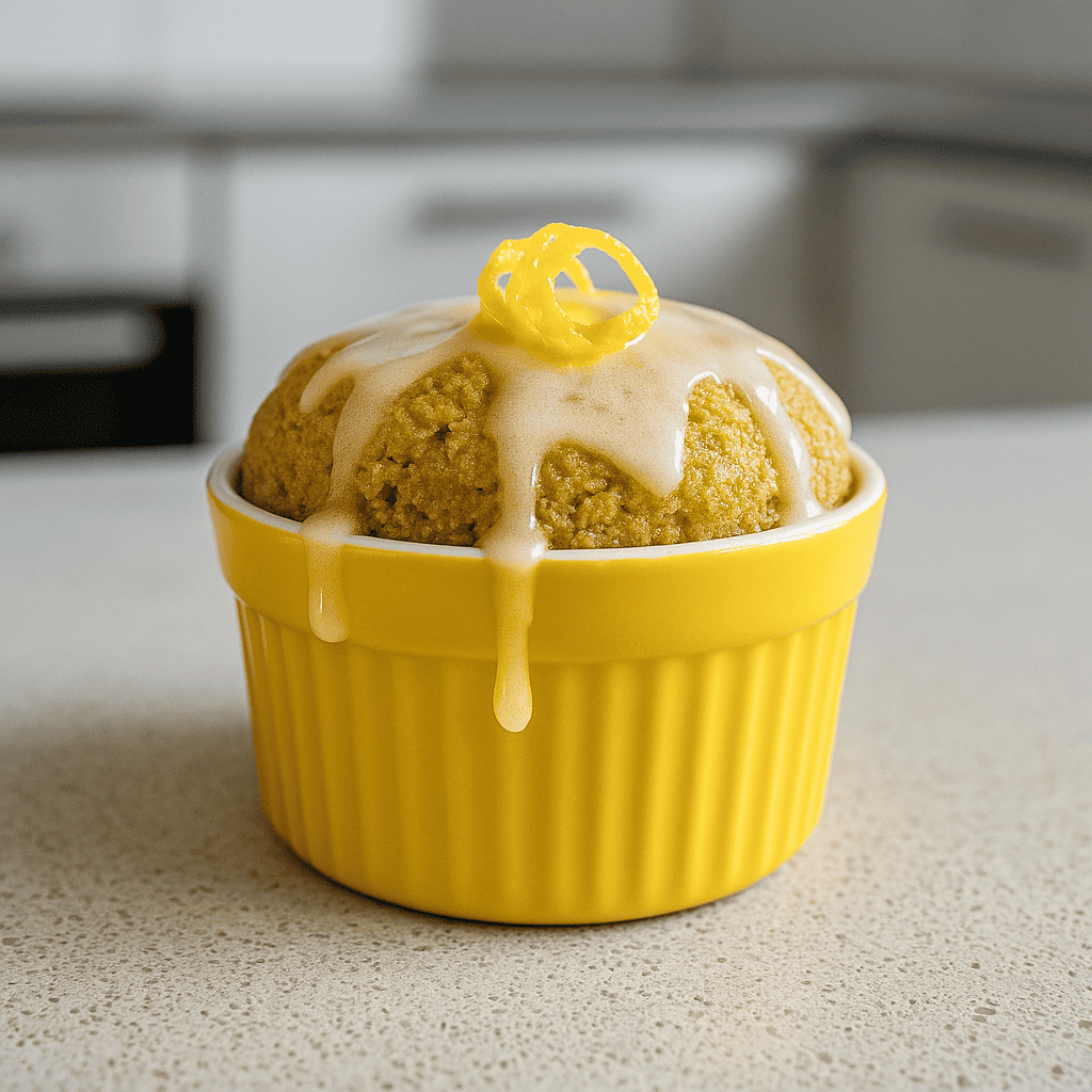 microwave mug cake, lemon drizzle, low carb, seed flour, grain-free, healthy baking, keto dessert, HEBA supa-seed flour